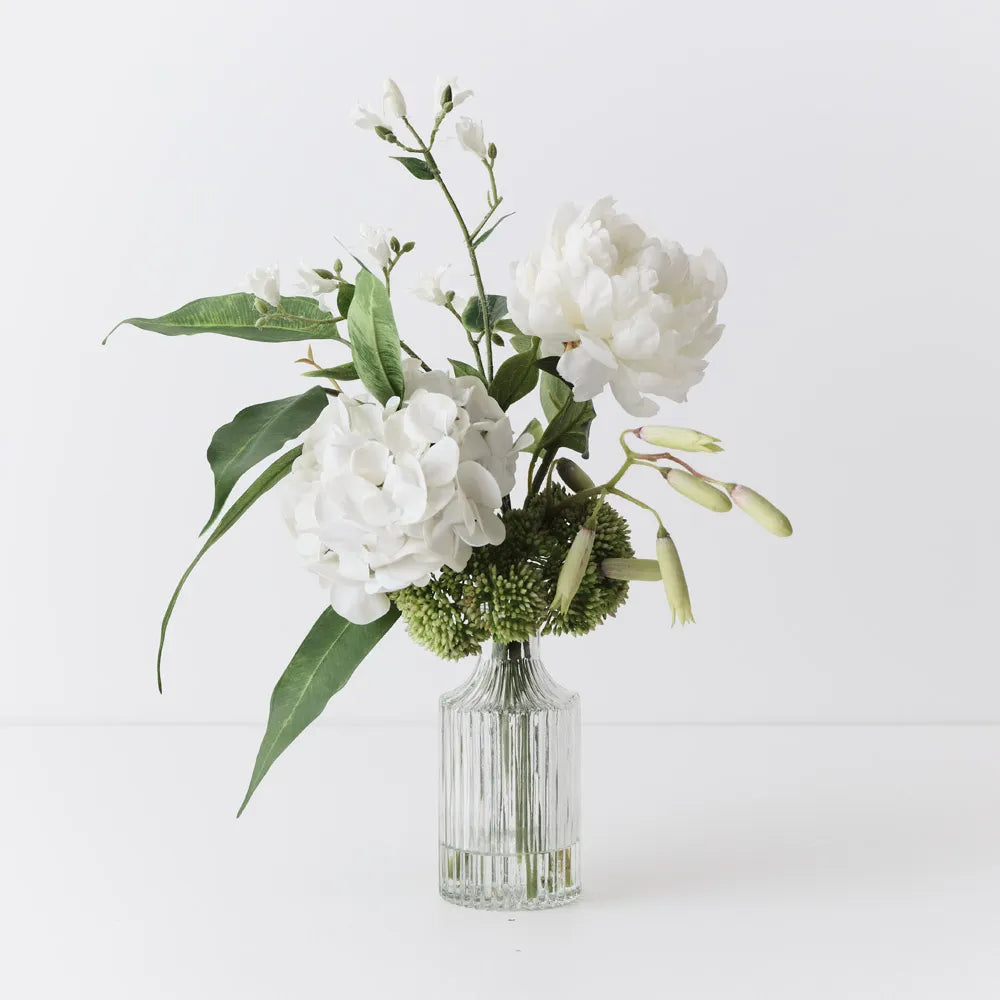 Hydrangea Peony Mix in Vase - White