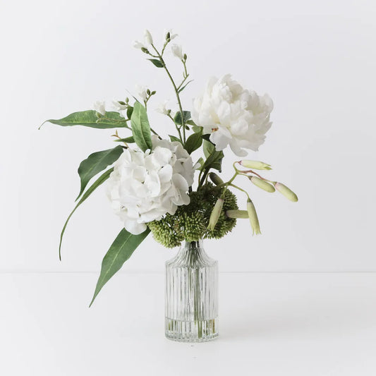Hydrangea Peony Mix in Vase - White