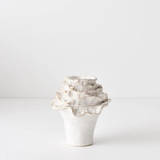 In Full Bloom Statement Vase - White Cloud