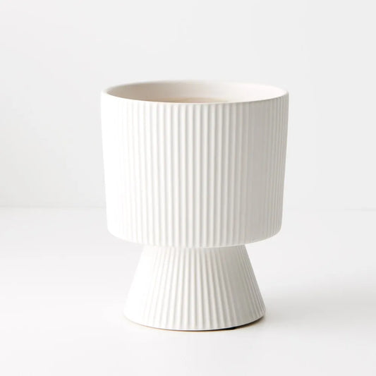 Lipa Footed Pot - White
