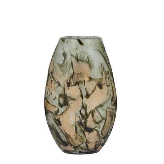 Barnet Glass Vase - Olive Multi