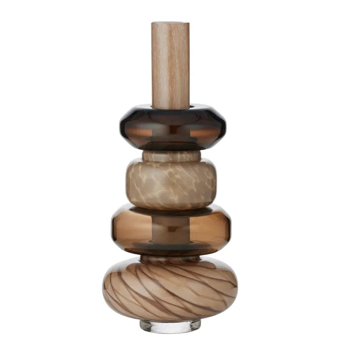 Sergio Glass Vase  -Choc Cream
