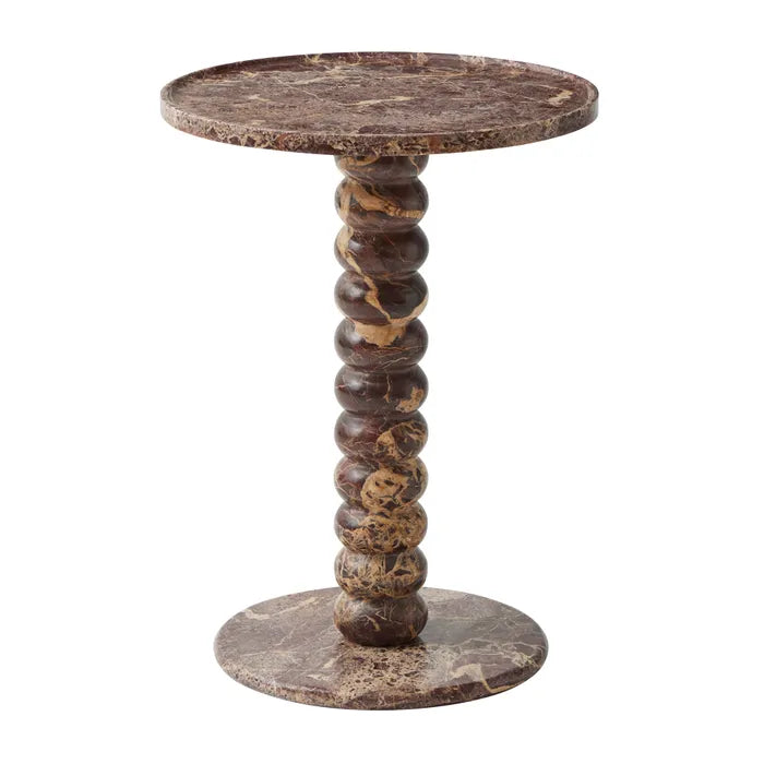 Lucia Marble Side Table - Claret Brown