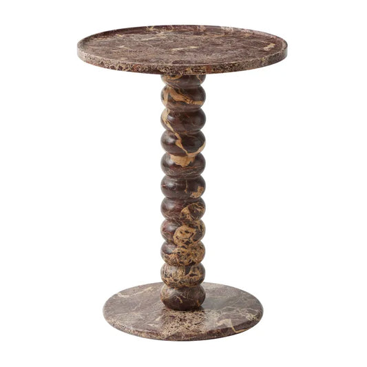 Lucia Marble Side Table - Claret Brown