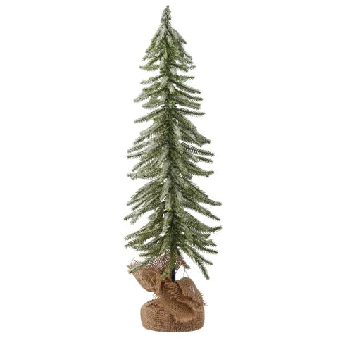 Snow Christmas Tree - Burlap Base - 55cm Natural