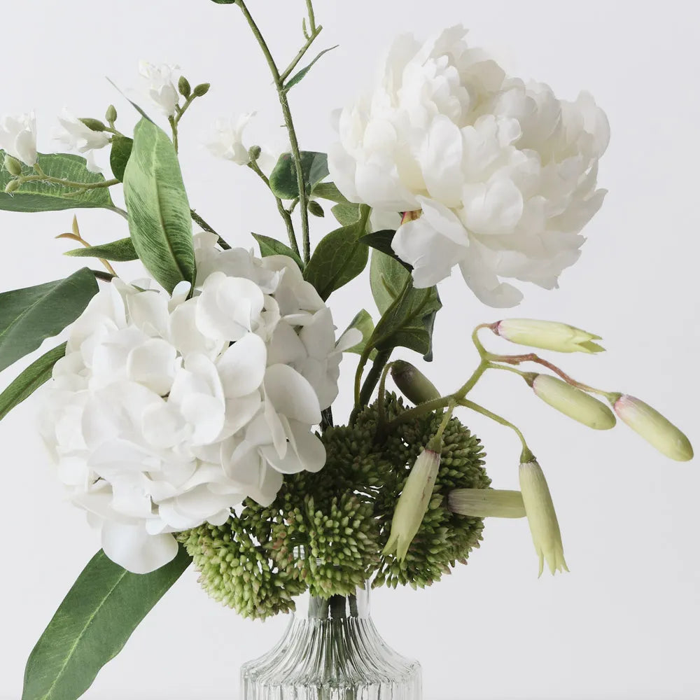 Hydrangea Peony Mix in Vase - White